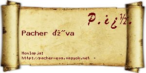 Pacher Éva névjegykártya