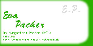 eva pacher business card